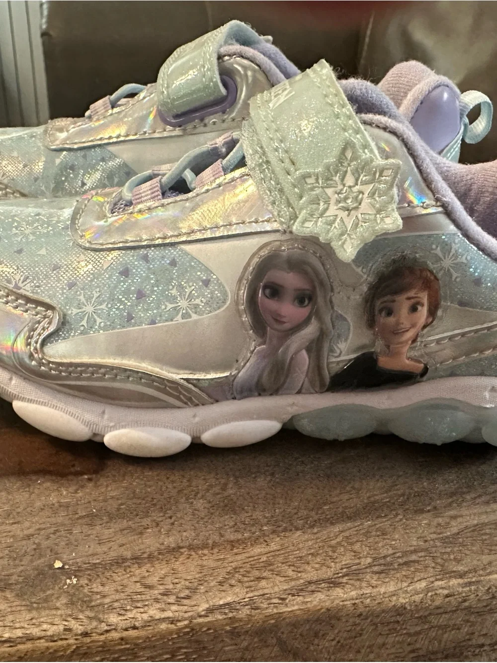 Kids Silver Sparkle Snow Princess Light-Up Sneakers